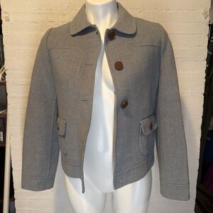 Preppy Classic Feminine Wool Blend Jacket Blueish-Gray by SOUP XS/S
